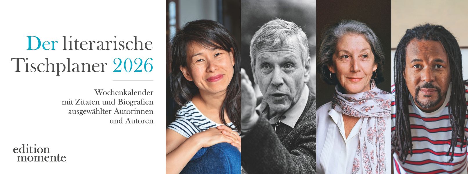 Cover von Der literarische Tischplaner 2026 – Wochenkalender mit Zitaten und Biografien ausgewählter Autorinnen und Autoren