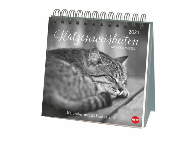 Cover von Wegler Katzen Weisheiten Premium-Postkartenkalender 2023