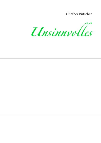 Cover von Unsinnvolles