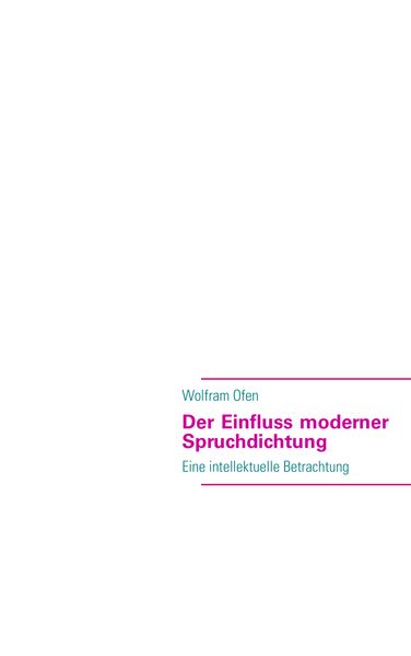 Cover von Der Einfluss moderner Spruchdichtung