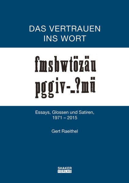Cover von Das Vertrauen ins Wort
