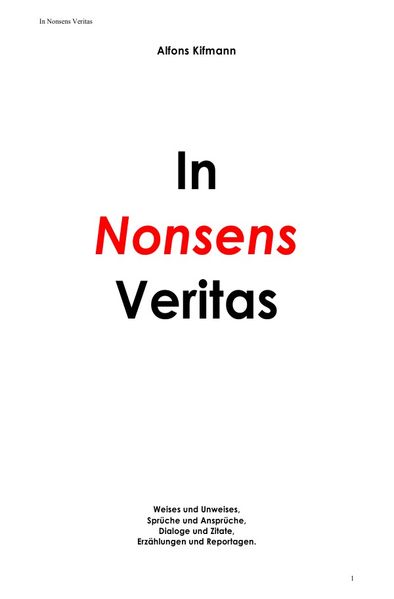 Cover von In Nonsens Veritas