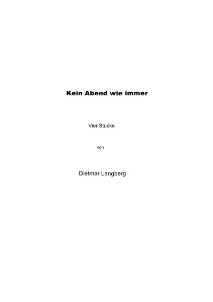 Cover von Kein Abend wie immer Stücke