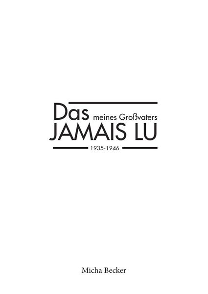 Cover von Das JAMAIS LU meines Großvaters