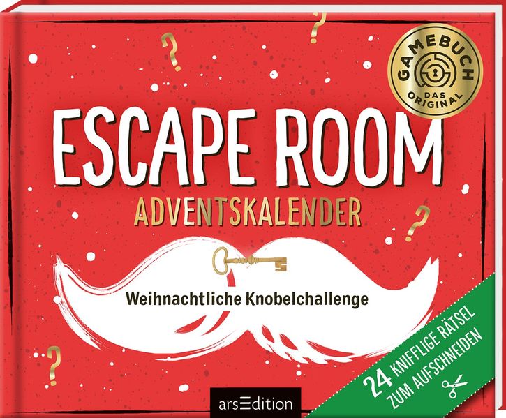 Cover von Escape Room Adventskalender. Weihnachtliche Knobelchallenge. 24 knifflige Rätsel zum Aufschneiden