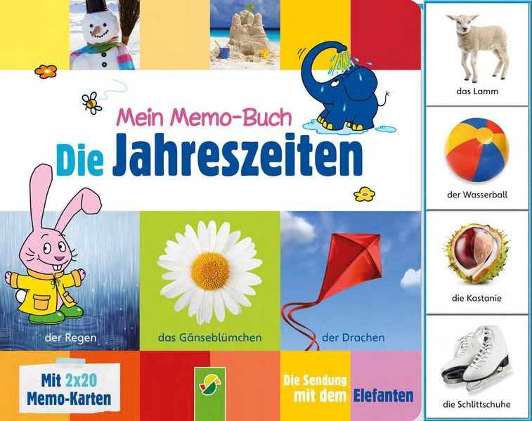 Cover von Mein Memo-Buch Die Jahreszeiten (Die Sendung mit dem Elefanten)