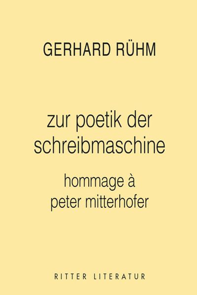 Cover von zur poetik der schreibmaschine
