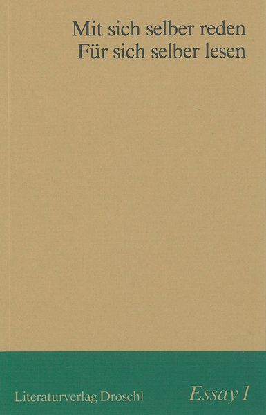 Cover von Mit sich selber reden. Für sich selber lesen