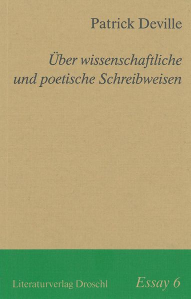 Cover von Über wissenschaftliche und poetische Schreibweisen