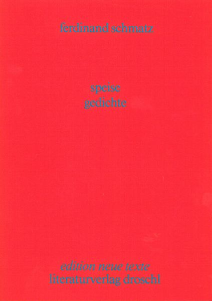 Cover von Speise. Gedichte
