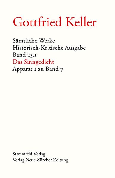 Cover von Sämtliche Werke. Historisch-Kritische Ausgabe / Das Sinngedicht /Sieben Legenden