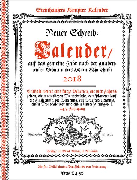 Cover von Steinhausers Kempter Kalender 2018