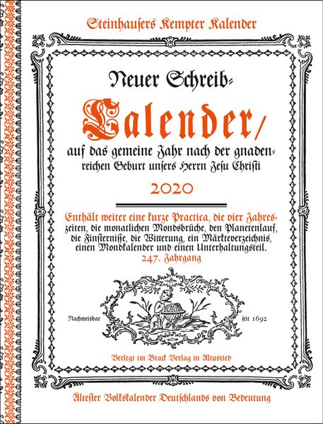 Cover von Steinhausers Kempter Kalender 2020