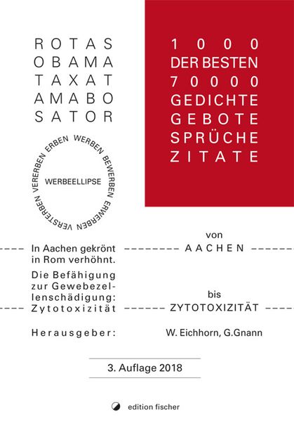 Cover von 1.000 der besten 70.000 Gedichte, Gebote, Sprüche, Zitate von Aachen bis Zytotoxizität
