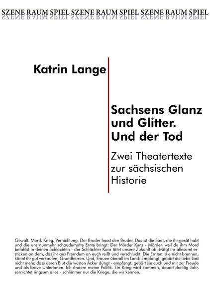 Cover von Sachsens Glanz und Glitzer. Und der Tod