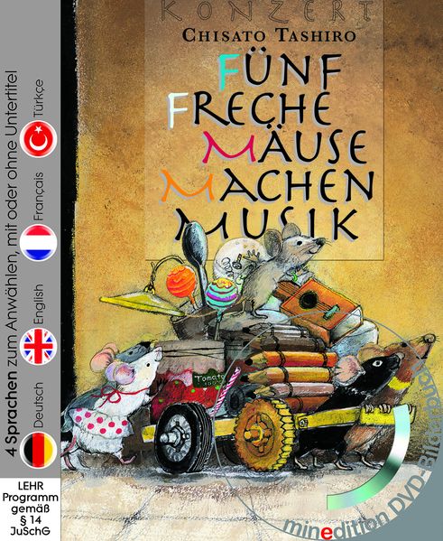 Cover von Fünf freche Mäuse machen Musik (Buch mit DVD)