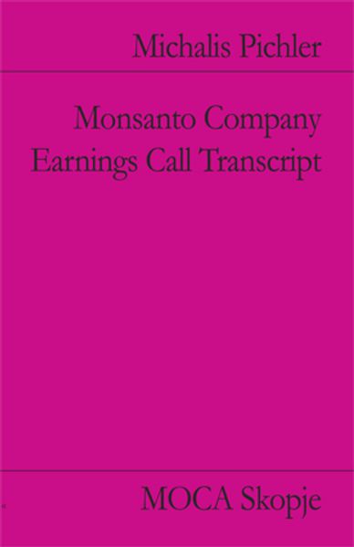 Cover von Monsanto Company Earnings Call Transcript
