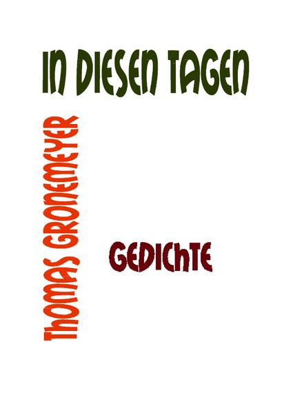 Cover von In diesen Tagen