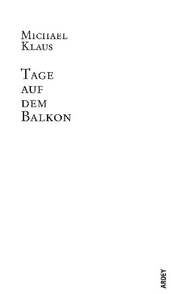 Cover von Tage auf dem Balkon