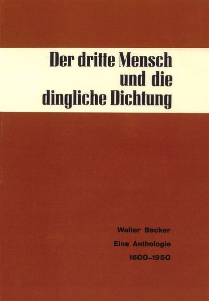 Cover von Der dritte Mensch und die dingliche Dichtung