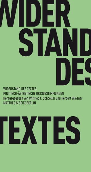 Cover von Widerstand des Textes