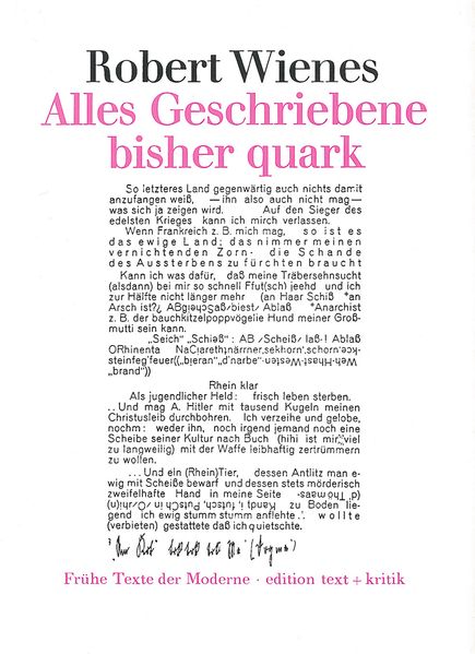 Cover von Alles Geschriebene bisher quark