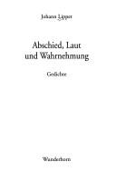 Cover von Abschied, Laut und Wahrnehmung
