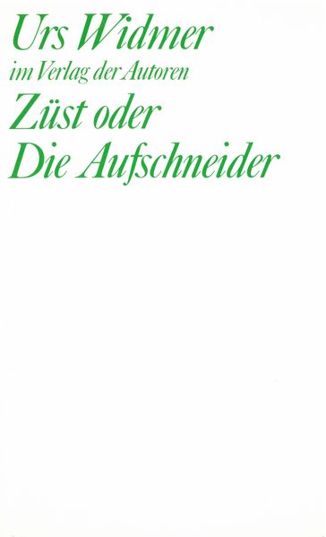 Cover von Züst oder Die Aufschneider