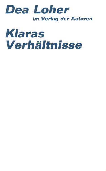 Cover von Klaras Verhältnisse / Anna und Martha