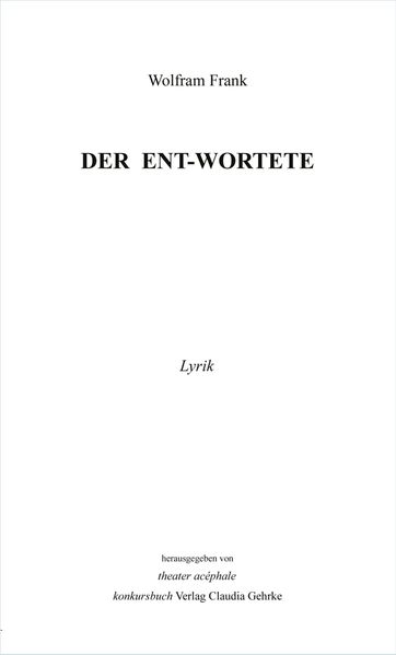 Cover von Der Ent-Wortete