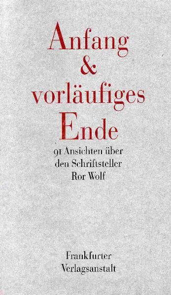 Cover von Anfang und vorläufiges Ende (Broschiert)