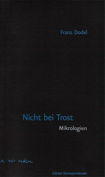 Cover von Nicht bei Trost. Mikrologien
