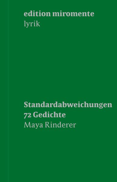 Cover von Maya Rinderer. Standardabweichungen.