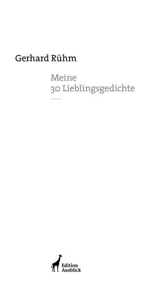 Cover von Meine 30 Lieblingsgedichte