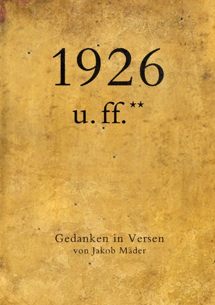 Cover von 1926 u. ff.**