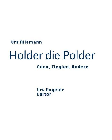 Cover von Holder die Polder