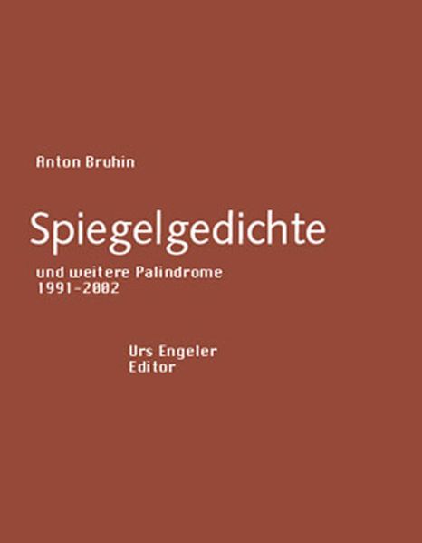 Cover von Spiegelgedichte und weitere Palindrome 1991-2002