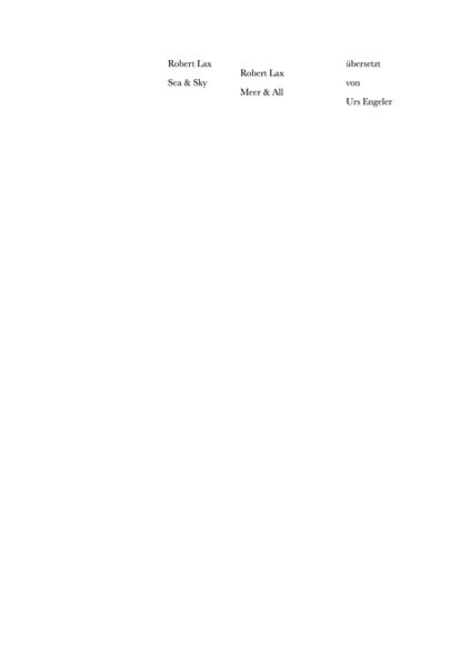 Cover von Sea & Sky/Meer & All