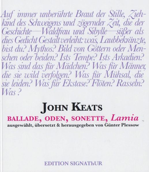 Cover von JOHN KEATS – Ballade, Oden, Sonette, LAMIA