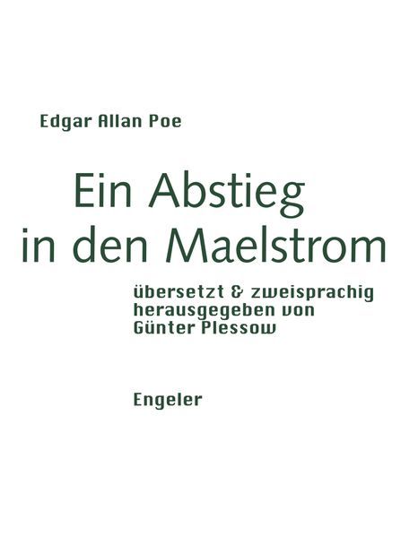Cover von Ein Abstieg in den Maelstrom