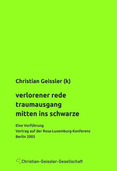 Cover von Verlorener Rede Traumausgang mitten ins Schwarze
