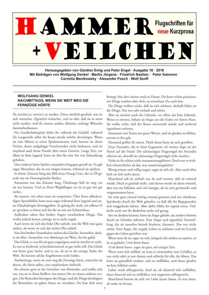 Cover von Hammer + Veilchen Nr. 18