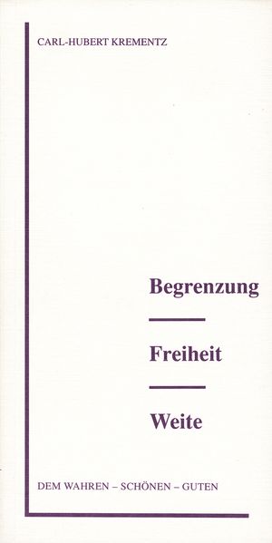 Cover von Begrenzung – Freiheit – Weite