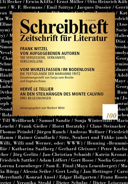 Cover von SCHREIBHEFT 100: Frank Witzel: Von aufgegebenen Autoren. 100 Vergessene, Verkannte, Verschollene