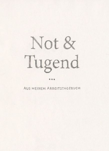 Cover von Not & Tugend