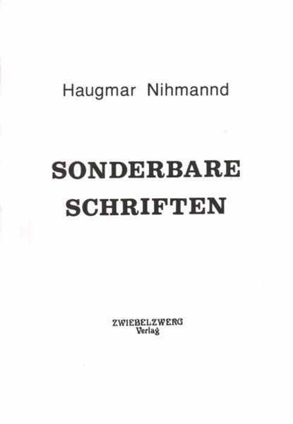 Cover von Sonderbare Schriften