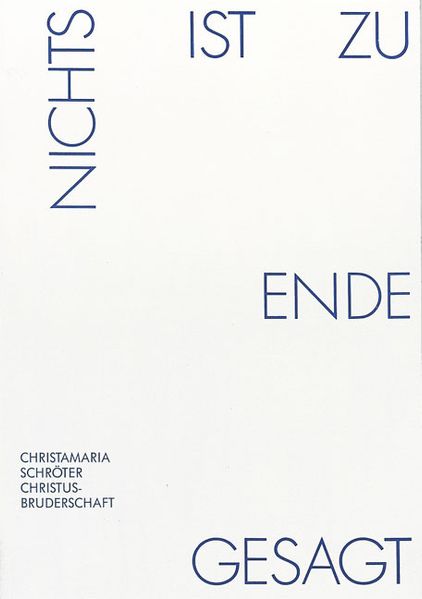 Cover von Nichts ist zu Ende gesagt