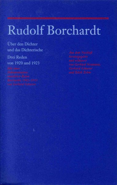 Cover von Rudolf Borchardt: Ãœber den Dichter und das Dichterische. Drei Reden von 1920 und 1923