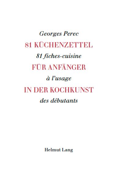 Cover von 81 Küchenzettel für Anfänger in der Kochkunst