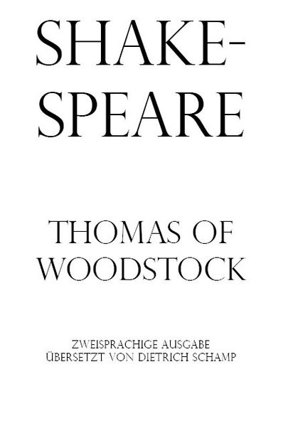 Cover von Thomas of Woodstock/ Die Historie von Thomas von Woodstock